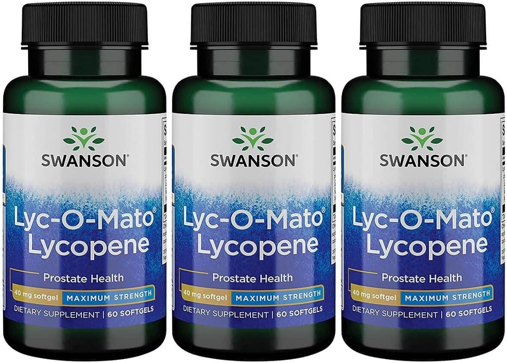 Swanson Super-Strength LYC-O-Mato Lycopene 40 Milligrams 60 Sgels (3 Pack)