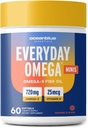 Oceanblue Omega 3 Supplement for Women | Burpless Fish Oil 720mg with Vitamin D3 | Small Pills Easy to Swallow Mini Softgels | Heart Immune Support Orange Flavor (60 Count Minicap)