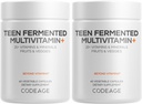 Codeage Teen Multivitamin Supplement – Daily Vitamins and Minerals for Teen Boys and Girls – Organic Whole Food Formula with Omega-3 and Vitamins A to K - 2 Pack