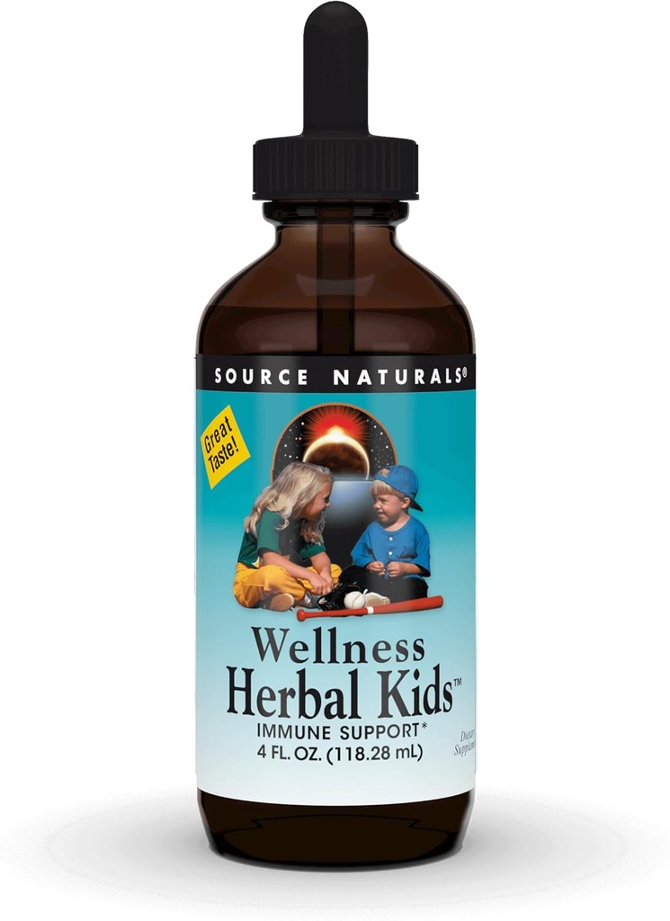 Source Naturals Wellness Herbal Kids Liquid Formula - for Immune System Support - 4 Fluid oz
