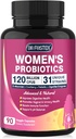 DRFOSTER Probiotics for Women Digestive Health, Vaginal probiotics 120 Billion CFU 31 Strains with Digestive Enzymes & Prebiotics & D Mannose & Cranberry for Urinary Tract, 90 Capsules