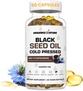 ORGANICS NATURE Black Seed Oil Capsules 1000MG Per Serving Vegan Softgels, Hair, Skin, & Heart Support, Nigella Sativa - 100% Cold Pressed Cumin Seed Oil Capsules High Thymoquinone, Omega 3s