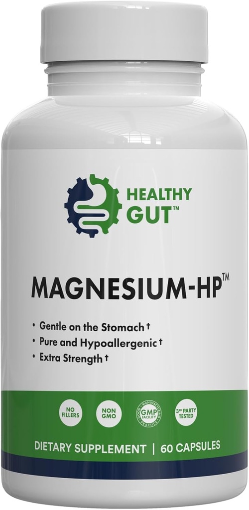 Healthy Gut Magnesium-HP | Ultra Pure Glycinate with Zero Fillers | 180 mg Magnesium Glycinate | 60 Servings