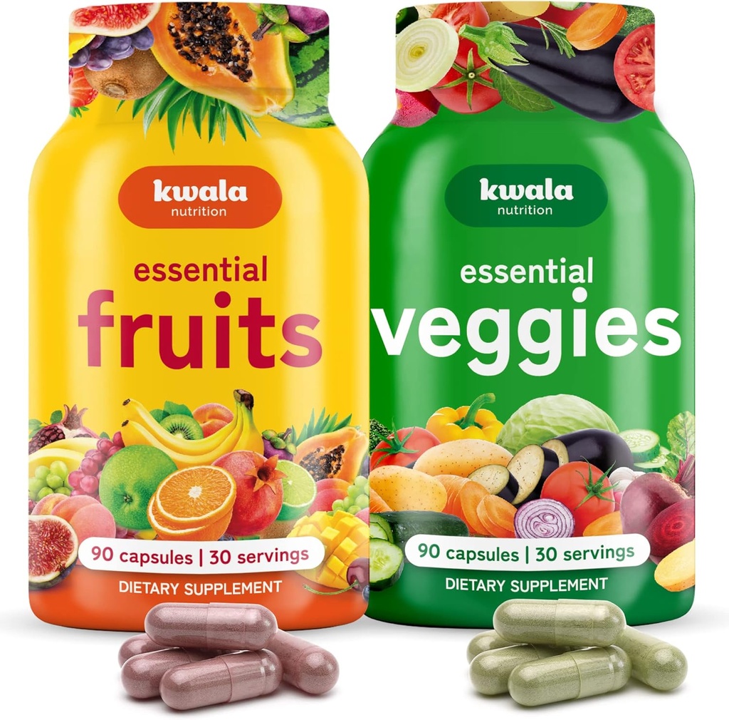 Fruit and Veggies Supplement - 180 Capsules Total - Non GMO, Soy Free (Pack of 2)