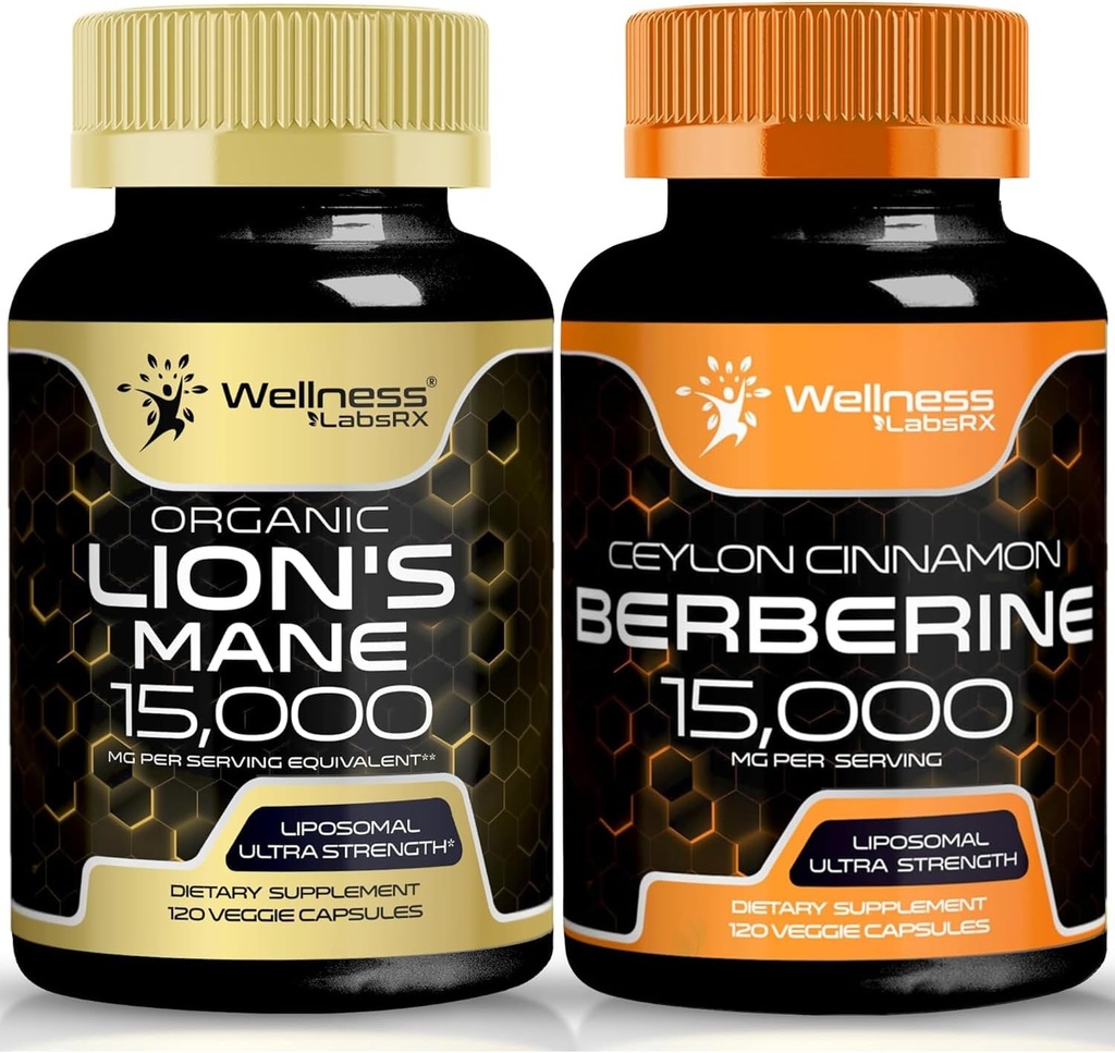 WELLNESS LABSRX Lions Mane Capsules and Berberine Capsules