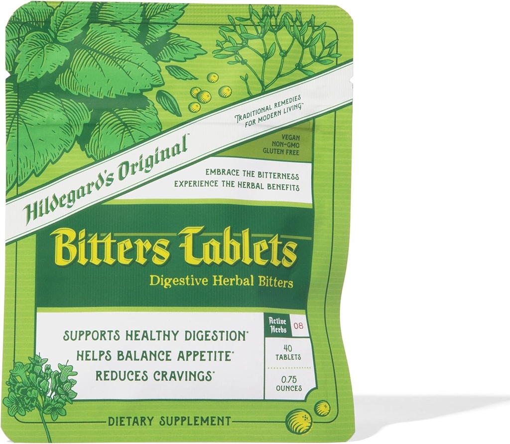 Hildegard's Original Bitters Tablets: Herbal Remedy for Fasting Support, Kidney Liver Cleanse Detox & Repair, Heartburn, & Digestion Supplements