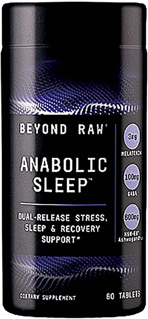 Beyond Raw Anabolic Sleep, Duel-Release Stress, Sleep, & Recovery Support, 60 Count