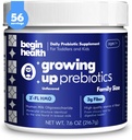 Begin Health Growing Up Prebiotics for Kids 56-Packs | Prebiotic Soluble Powder Stool Softeners and Digestive Gut Health Supplement | Ideal to Mix with Kids Daily Beverages and Soft Foods - Unflavored
