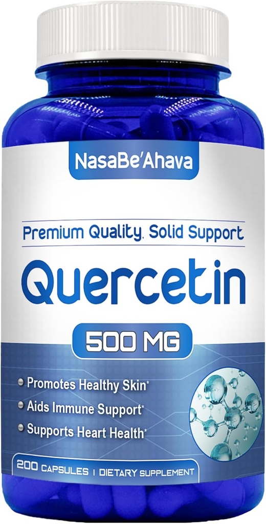Quercetin 500mg Capsules | Vegan Friendly Quercetin Dihydrate High Potency Antioxidant Supplement for Skin Heart and Immune Support | Gluten-Free | Made in the USA in GMP Facilities (200 Servings)