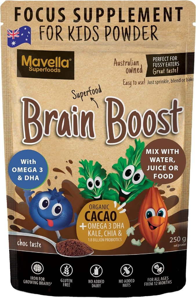 Focus Supplement for Kids Brain Boost - Omega-3 DHA Flaxseed Natural & Attention Supplement for Kids with Attention Challenge Support Focus Vitamins 8.82oz (250g)
