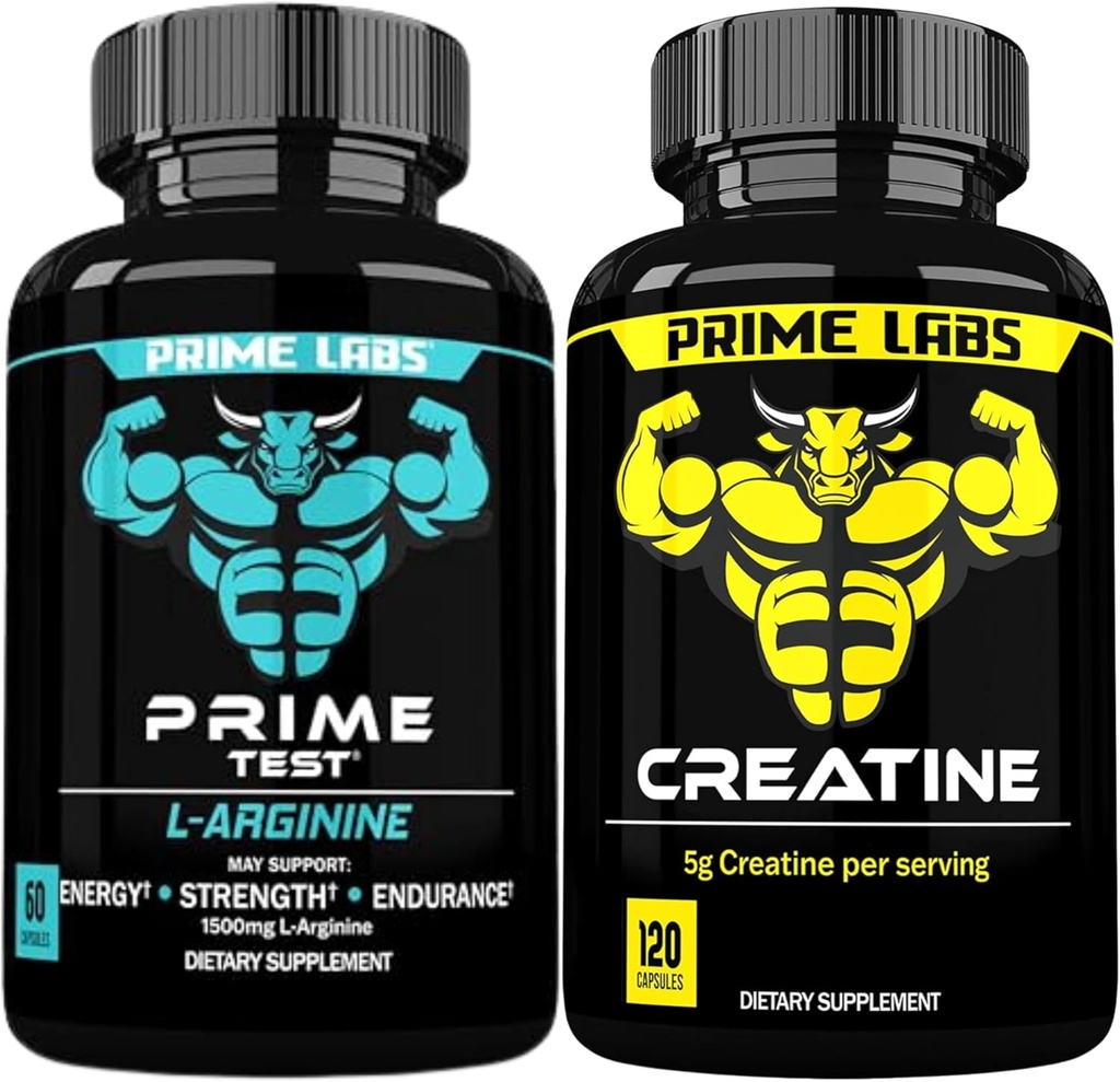 Prime Labs L Arginine (60 ct) + Creatine Capsules (120 ct)