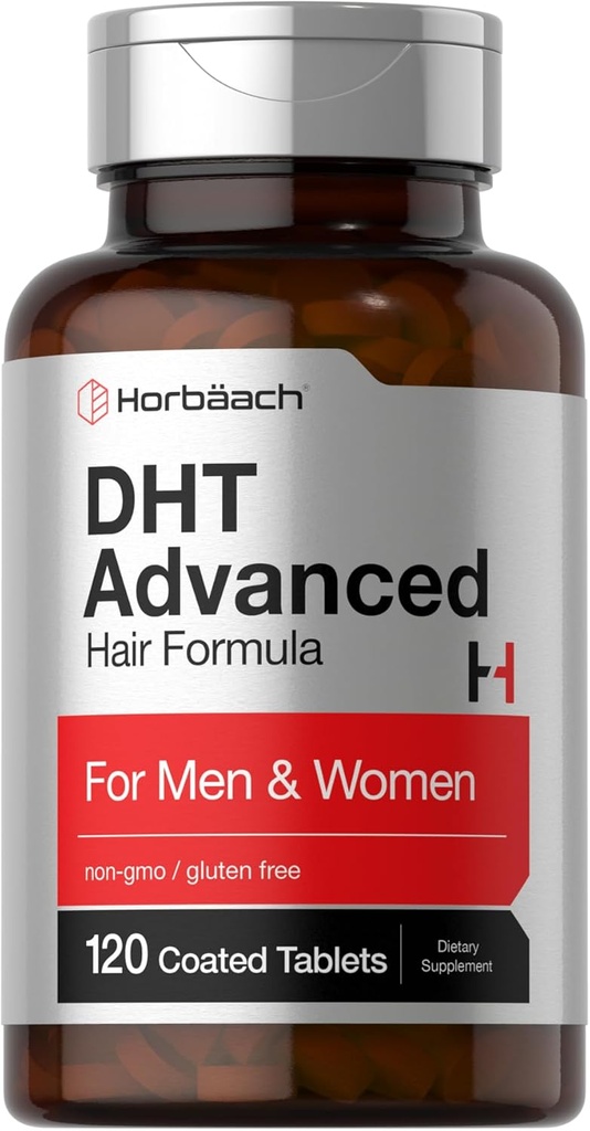 Horbäach DHT Advanced Hair Formula | 120 Tablets | Non-GMO and Gluten Free Hair Formula Blend with Saw Palmetto, Kudzu, and Fo-Ti