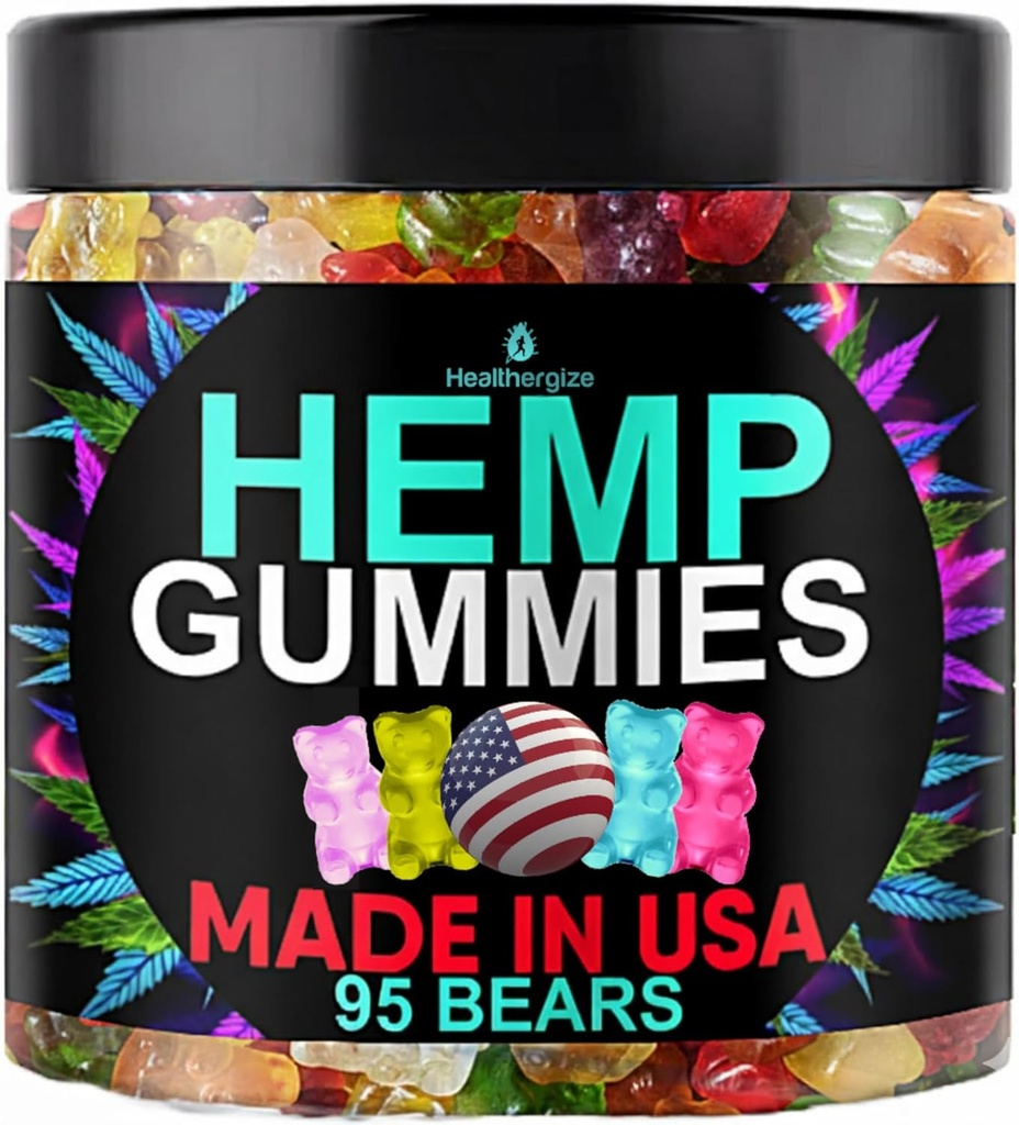 Hemp Gummies Sleep Relaxation Edibles-Natural Fruity Flavors Gummy Bears for Bedtime-Advanced Hemp Oil Infused-Made in USA