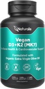 Naturalis Vegan Vitamin D3 + K2 with Extra Virgin Olive Oil | 5000iu Vitamin D with 120mcg MK7 Vitamin K | Better Support for Bone & Immune Health | Vegan Society Certified 180 Softgels