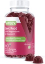 Viteey Beet Root Gummies with Magnesium & Vitamin C - Beetroot Supplement for Heart Health, Blood Pressure Support - Vegan, Gluten-Free - 60 Count