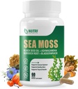 Sea Moss Black Seed Oil Ashwagandha Ginger Supplement - Irish Sea Moss Capsules with Turmeric, Bladderwrack & Burdock - 16 in 1 Immune, Joint and Gut Support - 60 Capsules