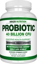 Arazo Nutrition Probiotic 40 Billion CFU - Shelf Stable with Prebiotics and Acidophilus - Stable Potency Until Expiration – Time Delay Release Probiotics