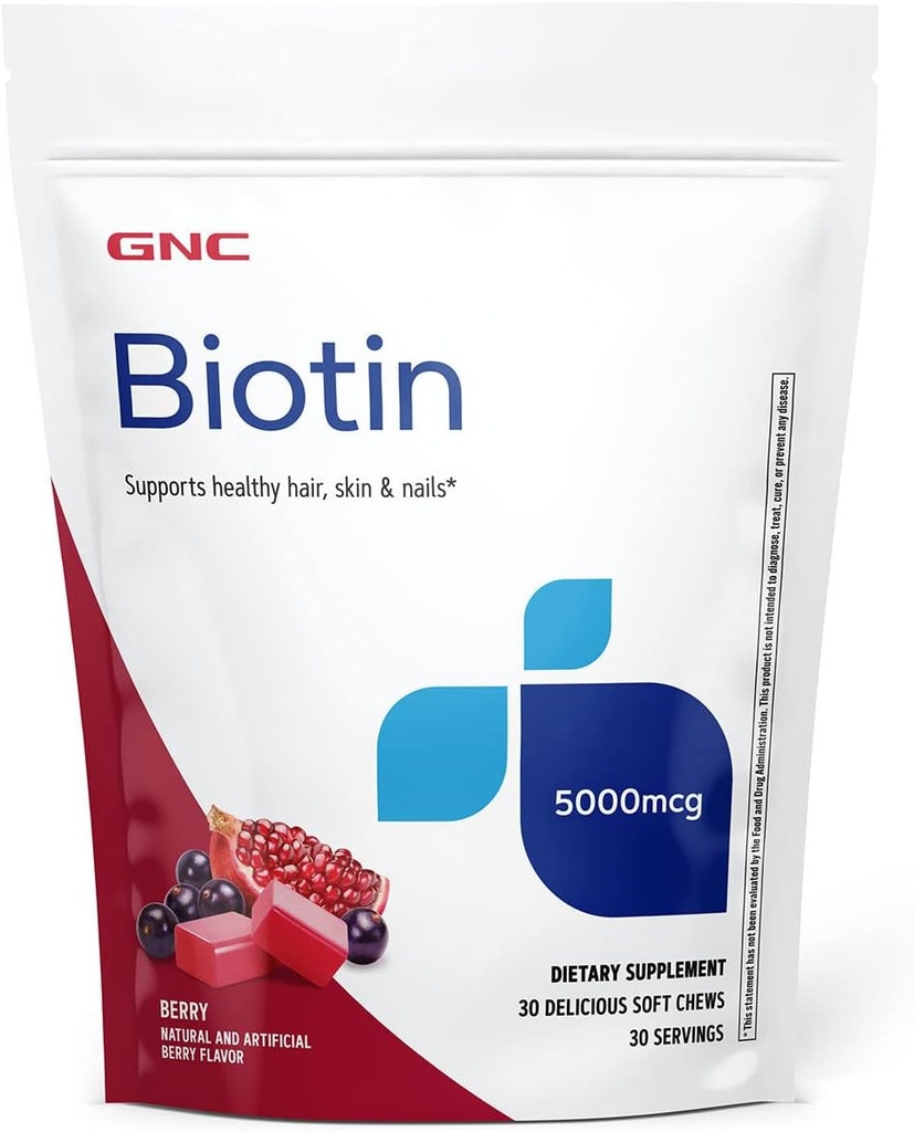 GNC Biotin 5000mcg - 30 Soft Chews