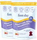 FIRST DAY Magnesium for Kids Gummies – Calm Kids Magnesium Citrate Gummies to Support Sleep & Relaxation – Bedtime Supplement with Suntheanine® L-Theanine, NO Melatonin - Strawberry - 30-Day Supply