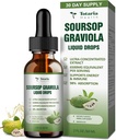 Pure Soursop Graviola Liquid Drop Support Digestive Skin Health, Sleep & Antioxidant - Guanabana Oil Organic Leaf Exact Soursop Bitters Liquid Drops, Natural Flavor, Non-GMO, Vegan, 2 Fl Oz
