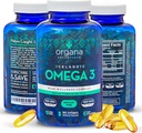 Omega 3 Fish Oil 2,000 mg - High EPA 820 mg + DHA 620 mg - 180 Triple Strength Burpless Lemon Flavored Softgels