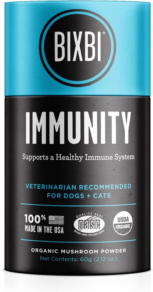 BIXBI dog vitamins supplements Immune Support Daily Cat Supplement, Powder Supplement, 2 Month Supply US