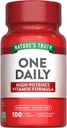 One Daily Womens and Men's Essential Multivitamin | 100 Mini Tablets | Non-GMO & Gluten Free | By Nature's Truth