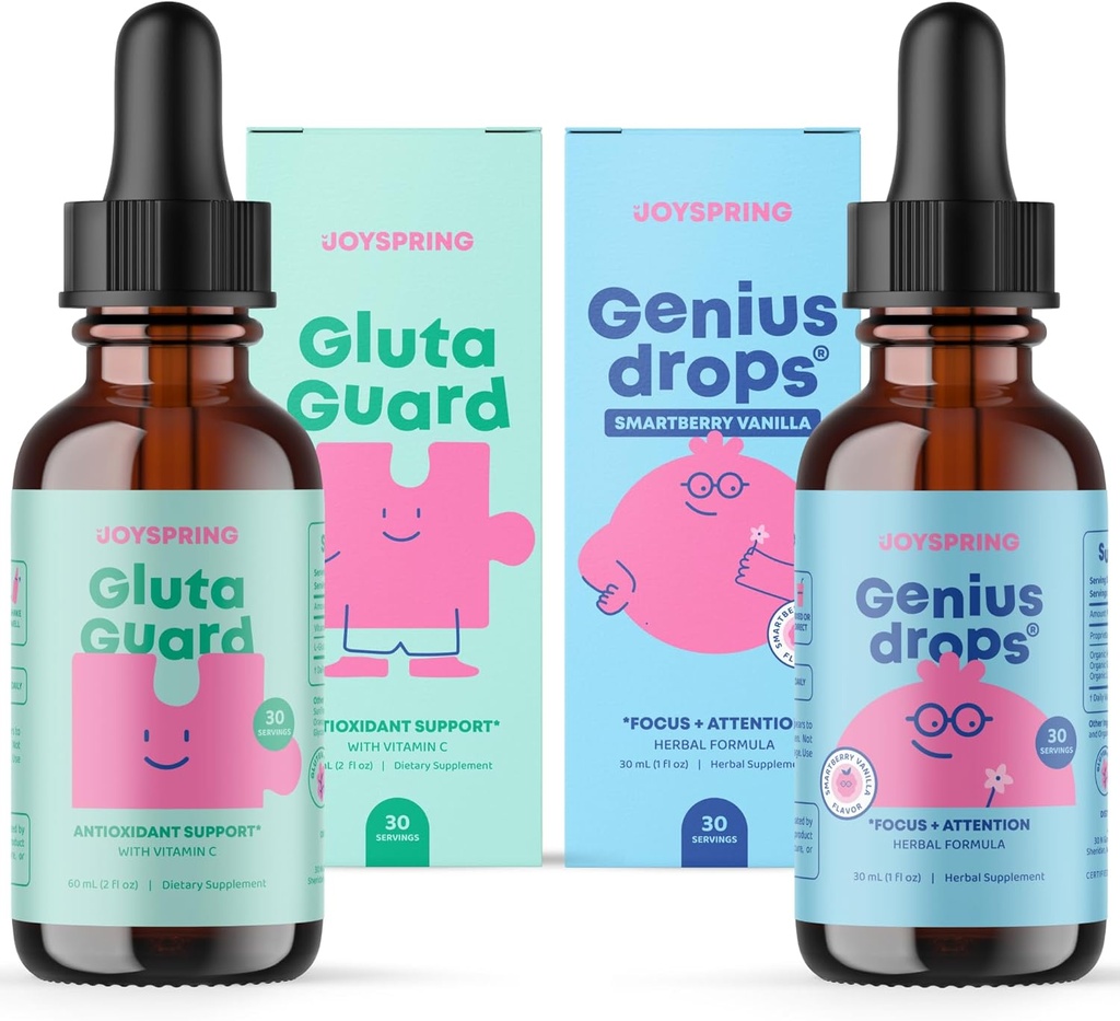 JoySpring Glutathione Liquid and Genius Drops Smartberry Vanilla for Kids