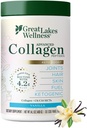 Great Lakes Wellness Keto Boost Advanced Collagen Peptides Powder with 4.2g MCTs - Vanilla Flavored - Nutritiously-Rich Non-Dairy Coffee Creamer or Smoothie Alt - Non-GMO, Kosher - 14.1 oz