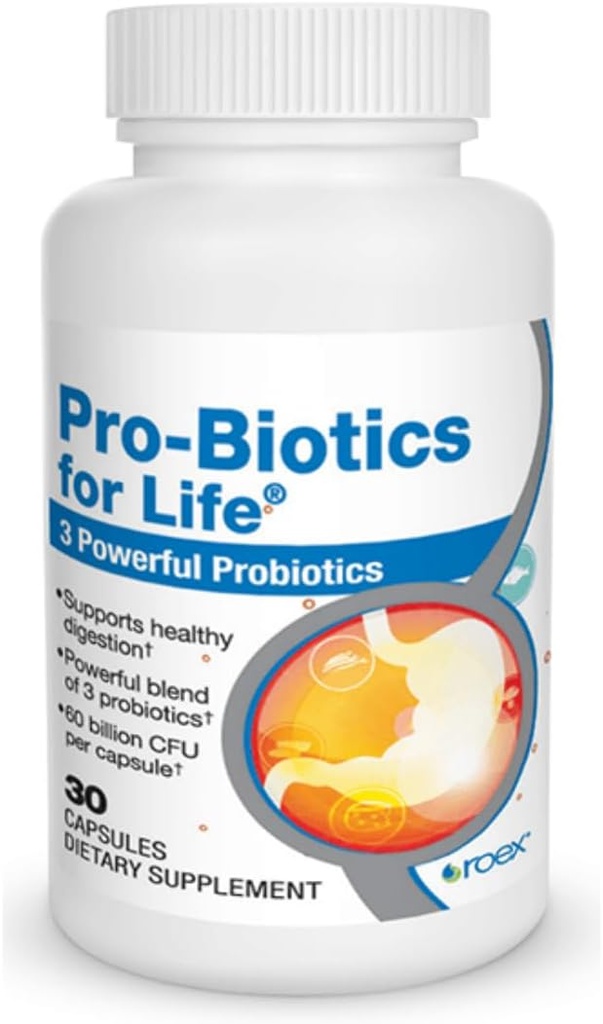 Roex Vitamins | Probiotics for Life | Gut Health | Digestion Support |Vegetable Capsules | 30 Count