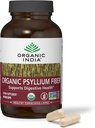 ORGANIC INDIA Psyllium Husk Capsules - Fiber Supplement, Healthy Elimination - Vegan, Keto, Gluten-Free, USDA Certified Organic, Non-GMO, Soluble & Insoluble Fiber Source - 180 Count (Pack of 2)