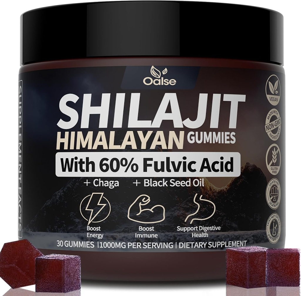 Pure Himalayan 18,000mg Shilajit Gummies with 75%+ Fulvic Acid & 85+ Trace Minerals, Shilajit for Men to Boost Energy & Support Immune (1 Pack)