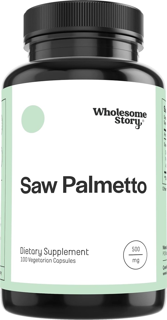 Saw Palmetto for Men and Women | Saw Palmetto Extract & Powder Blend | Hormonal Balance, Urinary Health & Androgen Support | Support Hair, Skin, and Nail Health | 500mg Capsules | 100 Day Supply