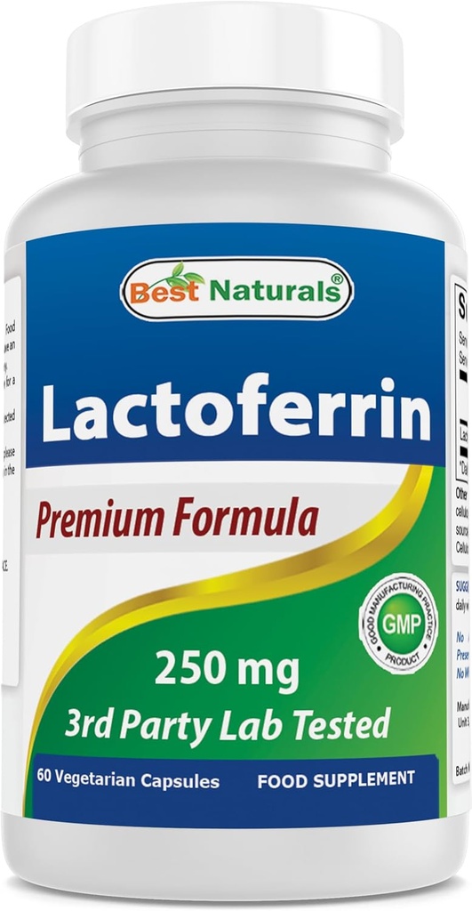 Best Naturals Lactoferrin 250 mg Veggie Capsule, Supports Healthy Immune Function - 60 Count