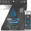Adapted Nutrition Keto S1000 Electrolyte Powder Packets | Keto and Paleo Friendly | No Sugar, Calories, Maltodextrin | Clean | 30 Unflavored Salt Hydration Stick Packs