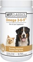 Vet Classics Omega 3-6-9 Pet Skin & Coat Dog Supplement – Supports Health Skin for Cats, Glossy Coats for Pets – Pet Health Supplement for Cat Skin, Dog Skin – Omega Fatty Acids – Powder 14 Oz.