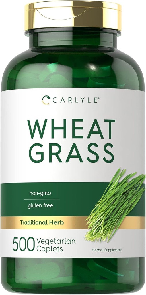 Carlyle Wheat Grass Supplement | 500 Vegetarian Caplets | Non-GMO, Gluten Free Superfood