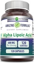 Amazing Formulas Alpha Lipoic Acid | 600 Mg Per Serving Supplement | Capsules | Non-GMO | Gluten Free | Made in USA (Unflavored)