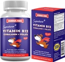 Wonder Paws B12 Supplement for Dogs – Vitamin B-12 for All Ages, Sizes & Breeds – Vitamin B12 for Dogs as Superior Methylcobalamin, Cobalamin & Folate (5-MTHF) – 90 Beef Flavored Chewables