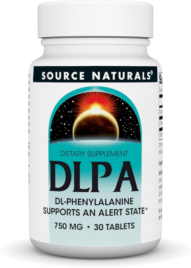 Source Naturals DLPA DL-Phenylalanine Supplement That Supports an Alert State* - 750 mg - 30 Tablets