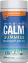 Natural Vitality Calm Magnesium Supplement, Anti-Stress Gummies, Vegan, Gluten-Free, Orange Flavor, 120 Gummies
