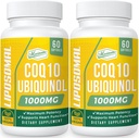1000mg Liposomal CoQ10 Softgels | Better Absorption CoQ10 Ubiquinol Supplement | Heart Function & Energy Production | Active Antioxidant Form of Vegan Coenzyme Q10 | Non-GMO | 120 Softgels