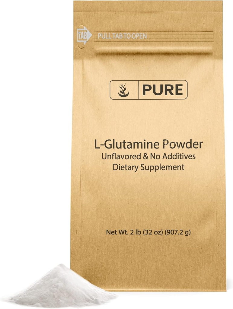 Pure Original Ingredients L-Glutamine (2lb) Alpha-Amino Acid Supplement Powder, Lab-Verified