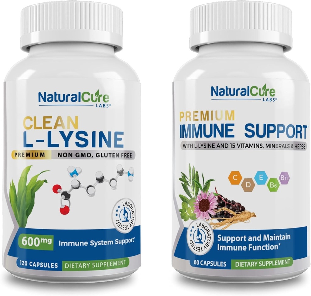 Natural Cure Labs Bundle: Clean L-Lysine + Immune Support