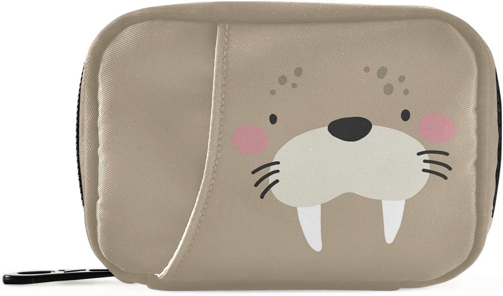 Cute Sea Lion Pill Box 7 Day Pill Case Bag Travel Pill Organizer Bag with Zipper Pill Bag Portable Weekly Case Compact Size for Vitamin Supplement Holder