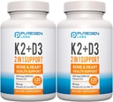 2 in 1 High Potency Formula 90mcg Vitamin K2 (MK7) and 5000 IU Vitamin D3 Supplement for Bone and Heart Health | Non-GMO Formula Vitamin D3 & K2 Complex, Total 240 Capsules I 8 Month Supply