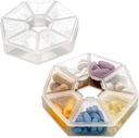 MEDca Weekly Pill Organizer Clear 7-Sided Pill Reminder, Round Shaped Pack of 2