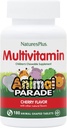Natures Plus Animal Parade Children's Chewable Multivitamin - Cherry Flavor - 180 Animal-Shaped Tablets - Promotes Health & Well-Being - Vegetarian, Gluten Free - 90 Servings