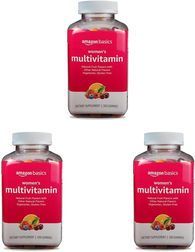 Amazon Basics Women's Multivitamin, 300 Gummies (150 Servings) (Previously Solimo) (Pack of 3)