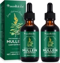 Mullein Drops for Lungs 4 Fl Oz - Mullein Leaf Extract for Lungs with Chlorophyll - Natural Herbal Supplement for Lung Cleanse, Respiratory Support, Boosts Immunity, Digestive Wellness